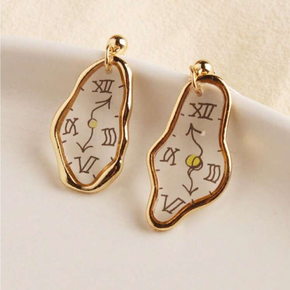 Gold Roman Numeral Earrings A1412